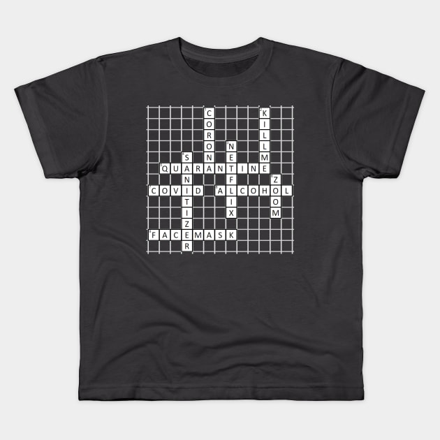 Quarantine Crossword Kids T-Shirt by Rich McRae